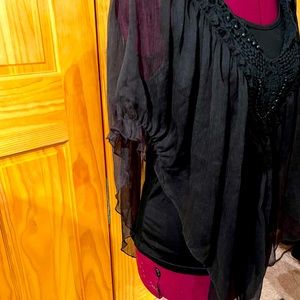 Monoreno black beaded blouse